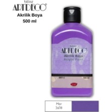 Artdeco Akrilik Boya 500 ml Mor 3608 Su Bazlı Sanat Boyası Ürünü