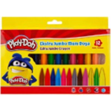 Play-Doh Extra Jumbo 12 Renk Crayon Mum Boya Okul ve Hobi Kullanımı