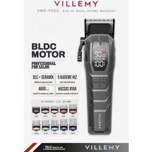 VME-P920 Profesyonel Saç ve Sakal Kesme Makinesi Bldc Motor Şarjlı Dlc Seramik Bıçak 10 Tarak D