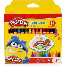Play-Doh Silindir Crayon Mum Boya 12 Renk Canlı Renklerle Çocuklar İçin Uygun