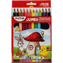 Fatih Triangular Jumbo Kuruboya 12 Renk Tam Boy Resim Seti Ürünü
