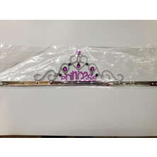 Store Gümüş Renk Prenses Yazılı Parti Tacı 60 cm