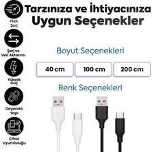 Store USB To Type-C ile Uyumlu iPhone ve Samsung ile Uyumlu Hızlı Şarj ve Data Kablosu 100 cm (Beyaz)