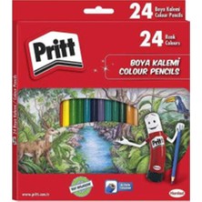 Pritt 24 Renk Uzun Kuru Boya Kalemi Karton Kutu Okul ve Hobi Kullanımı