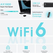 Store Wifi Stick 6 Güçlü AX1800MBPS, Archer TX20U, Wlan USB Adaptörü, Wlan Dongle, USB 3.0 Dual-Band, 2.4g/5ghz, Mu-Mımo, Wpa3, Windows 11/10 ile Uyumlu