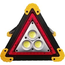 Store Güneş Enerjili Şarj Edilebilir Işıklı Üçgen Reflektör, LED Projektör Trafik Acil Durum Feneri Flaşör, 5 Farklı Mod, Uzun Süreli Kullanım