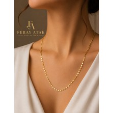316L 14K Pul Zincir Gold Kolye