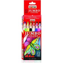 Fatih Jumbo Kuru Boya 12 Renk Setli Ürün Köşeli Jumbo Okul ve Resim Seti