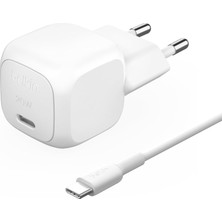 Store Boostcharge Kompakt Şarj Cihazı, 20 W, Usb-C Güç Dağıtımı ile Hızlı Şarj, Apple iPhone 17, Samsung Galaxy S25, Ipad, Airpods ve Daha Fazlası Için, Usb-C - Usb-C Kablosu Dahil, Beyaz