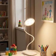 Store Şarjlı, 3 Kademe Dokunmatik Parlaklık Ayarlı, 4000K Renkli Çocuk ve Çalışma Masası Için Esnek Gövdeli Masa Lambası (Model 1)