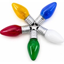 Store 50 Adet Mix Renkli Gece Lambası Ampul E14 - 10W C7