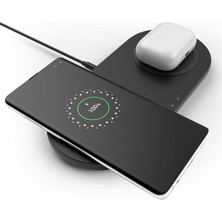 Store Kablosuz 10 W Çiftli Şarj Cihazı, iPhone 15, 14, 13, 12, Se, 11, Xs, Xr, X, 8, Airpods Pro, Samsung Galaxy S20, S20, S20 Ultra, Google Pixel 4, 4xl Uyumlu, Siyah, WIZ002VFBK