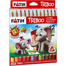 Fatih Jumbo Triboo Üçgen Natural Kuru Boya 12'li