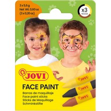 Jovi 175AN Yüz Boyasi Stick Kalem 5.6 gr Sarı-Kahverengi-Siyah 3’lü