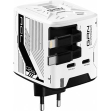 Store 40W Gan+ Isınmayan Geri Sarılabilir Kablolu Hızlı Şarj Adaptörü - Beyaz