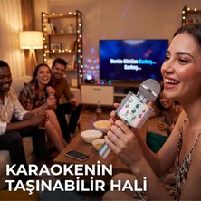 Store Concord Kablosuz Karaoke Mikrofonu - 6W Güçlü Çift Hoparlörlü, Eko ve Ses Ayarlı, Bluetooth, Usb, Tf Kart ve Aux Girişli, Taşınabilir Mini Ses Bombası Eğlence Mikrofonu (Gümüş)