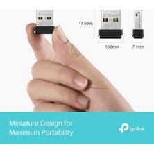 Store Archer TX1U Nano; AX300 Mbps, Nano Tasarım, Tak ve Çalıştır, Linux ve Windows(11/10/7) Destekli, Wi-Fi 6 USB Adaptör