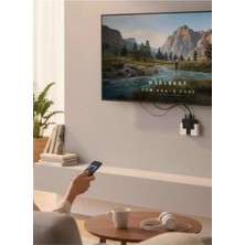 Store 12X3 cm Yapışkanlı Duvara Asılabilir Uydu Android Tvbox Saklama Duvara Montaj Kutusu Organizer Raf (Beyaz)