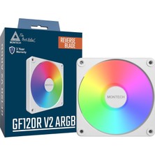 Store GF120R V2 Argb 120MM Kasa Fanı - Şık ve Minimalist Tasarım, Yüksek Hava Akışı, Hidrolik Rulman, Sessiz Performans, Canlı Argb Aydınlatma, Ters Bıçak, Beyaz