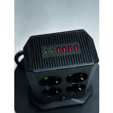 Store Dikey Priz Kulesi 8 Ac Priz 4 USB 2 Type-C Çocuk Korumalı Güç Dağıtıcı