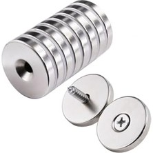 Orevio Dünya Magnet 4 Adet - Yuvarlak Neodyum Mıknatıs, Havşa Delikli, 25X5 Mm, Güçlü Maagnet, (Çap:25 Mm, Kalınlık:5 Mm)