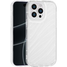 Store iPhone 15 Pro Ile Uyumlu Kılıf Parlak Desenli Şeffaf Tasarım Darbe Korumalı Kamera Korumalı Ince Dayanıklı Şık Telefon Kılıfı (Beyaz)