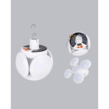 Store Güneş Enerjili ve USB Şarjlı LED Kamp Lambası – 5 Farklı Işık Modlu, Askılı Tasarım