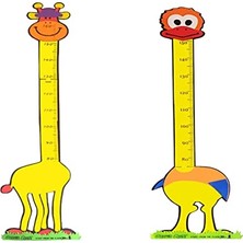 Orevio Zürafa Fil Aslan Kuş ve Çiçek Temalı Boy Ölçer Sticker Model 9-10