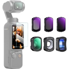 Store Djı Osmo Pocket 3, 10X Makro Lens +1.2x Anamorfik LENS+112° Geniş Açılı Lens +Nd8 + ND32+ ND128 Için 6'lı Paket Filtre, Optik Cam Manyetik Alaşım Çerçeve