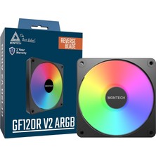 Store GF120R V2 Argb 120MM Kasa Fanı - Şık ve Minimalist Tasarım, Yüksek Hava Akışı, Hidrolik Rulman, Sessiz Performans, Canlı Argb Aydınlatma, Ters Bıçak, Siyah