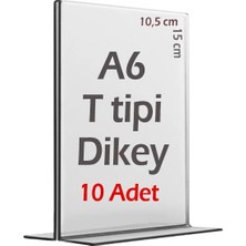 Orevio A6 T-Tipi Dikey Şeffaf Föylük Menü Broşür Etiket Fotoğraflık Albüm Stand Sehpa (10 Adet)