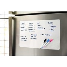 Orevio Magnetli Kalemli Buzdolabı Notluk 50X60 Cm, Magnet Planlayıcı Buzdolabı Not Panosu + 2 Kalem
