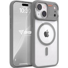 Store iPhone 13/14 Için Kılıf Mat Şeffaf Magsafe Ile Uyumlu Premium Koruyucu Darbe Emici Silikon Kenarlı Kamera Korumalı (Gri)