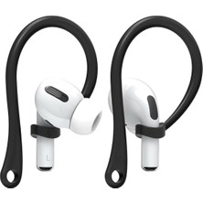 Store Airpodss 4 3 2 1 Pro Pro 2 Nesil Uyumlu Silikon Kulaklık Tutucu Kulak Askısı Düşmeyi Önleyici (Siyah)