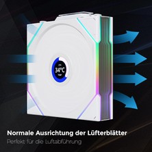 Store Unı Fan Tl Wıreless LCD 3X120MM Beyaz Kasa Fanı (G99.12TLLCD1W3W.00)