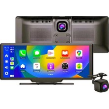 Store 4K 10.2 Inç Çift Kameralı Araç Multimedya Ekranı Carplay Kablosuz Tüm Cihazlara Uyumlu