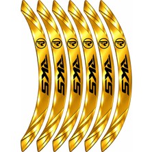 PINAXAR Motosiklet Jant Şeridi 3D Sticker Rks Premium Parlak Özel Tasarım