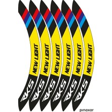 PINAXAR Motosiklet Jant Sticker 3D Dekoratif Jant Şeridi Rks Aksesuarı 12 Parça