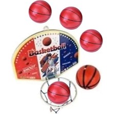 Orevio Oyuncak, Toplam 4 Top ile Basketbol Potası 36 cm Büyükboy Çocuklara Özel Duvara Kapıya Heryere Asılır