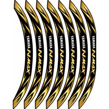 PINAXAR 3D Jant Şeridi Motosiklet Sticker Yamaha Nmax  Parlak Sportif Grafik Seti
