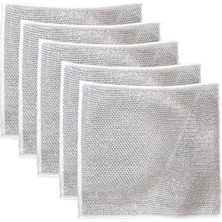 Orevio Çok Fonksiyonlu Çift Katlı Çizilmez Tel Bulaşık Bezi; Çelik Tel Bulaşık Havlusu, 5 Adet, 19X19 cm