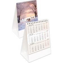 Orevio 2026 Mevsimler Piramit Masa Takvimi Dikey Masaüstü Takvim 12X19,5 cm