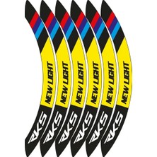 PINAXAR 3D Motosiklet Jant Sticker Rks Jant Şeridi Dekor Seti 12'li