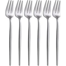 Orevio Limon ve Fondü Çatalı Seti; Gümüş Renk, 6 Parça, Çelik, 13 cm