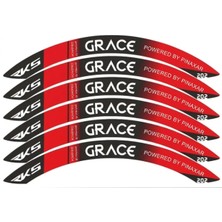 PINAXAR 3D Jant Şeridi Motosiklet Sticker Rks Grace Dekoratif Jant Aksesuarı 12'li