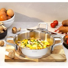 Orevio Sahan, Schafer New Stahl Çelik Kapaklı 22 cm 2 Parça-Inox
