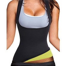 Orevio Kadın Için 's No Fermuar Hot Sweat Slimming Neopren Shirt Yelek Body Shapers Yağ Yakıcı M Siyah