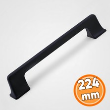 Nzb Mobilya Çekmece Mutfak Dolabı Dolap Kapak Kulp Kulb Kulpu Metal Mat Siyah Kulp 224 mm 22.4 cm
