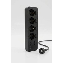 Store Akım Korumalı 4’lü Priz 2xusb 2xtype-C Çıkış Yüksek Gerilim Koruma Priz Çoğaltıcı
