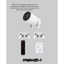 Store Kablosuz Projeksiyon Cihazı 4K Destekli HDMI USB Oyun Uyumlu